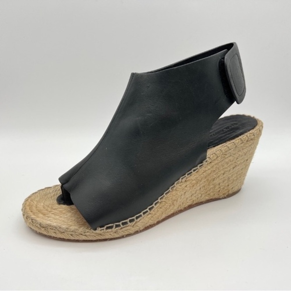 Celine Phoebe black leather espadrilles wedge sandals 11 - Picture 3 of 16